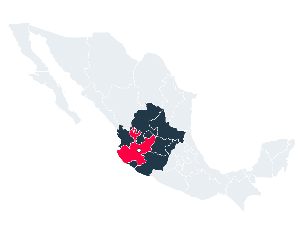 Cobertura de PPintura y Rotulación en México: Jalisco, Aguascalientes, Colima, Guanajuato, Michoacán, Nayarit, San Luis Potosí y Querétaro.